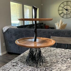 Witch Broom Two Tiered Tray